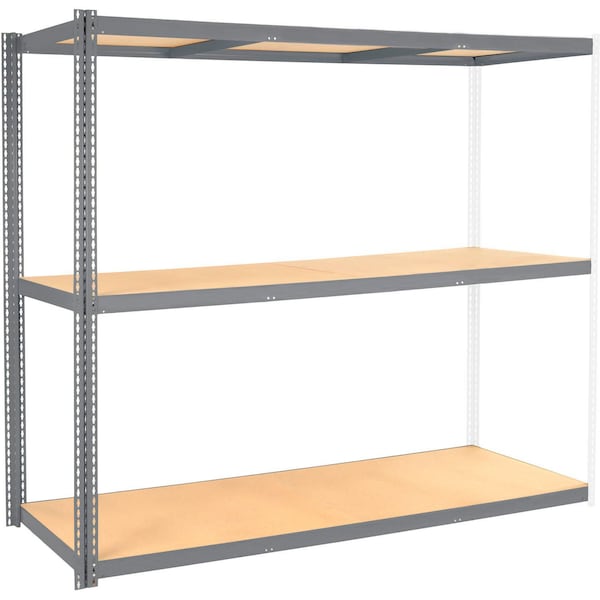 3 Shelf, Heavy Duty Boltless Shelving, Add On, 72inW x 24inD x 60inH, Wood Deck